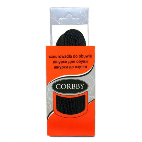 Шнурки для обуви 120см. плоские (018 - черные) CORBBY арт.corb5409c